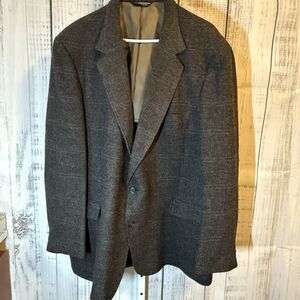 Hardwick Clothes Suit Coat Men’s 50L Brown Tweed 100% Wool Vintage